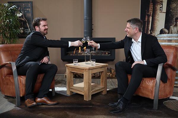 Benjamin Beloch und Ingo Hoff beim Kamingespräch